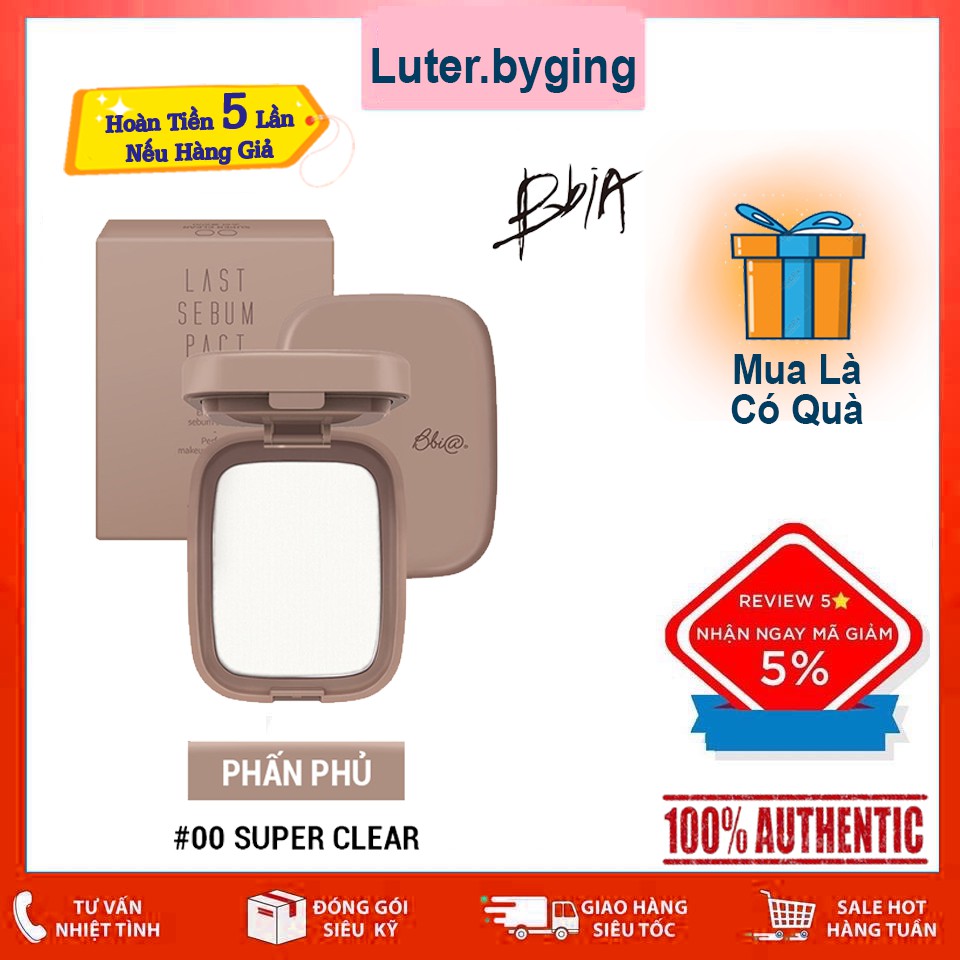 [Hcm][Có Sẵn] Phấn Phủ Dạng Nén Bbia Last Sebum Pact 00 Super Clear 7G