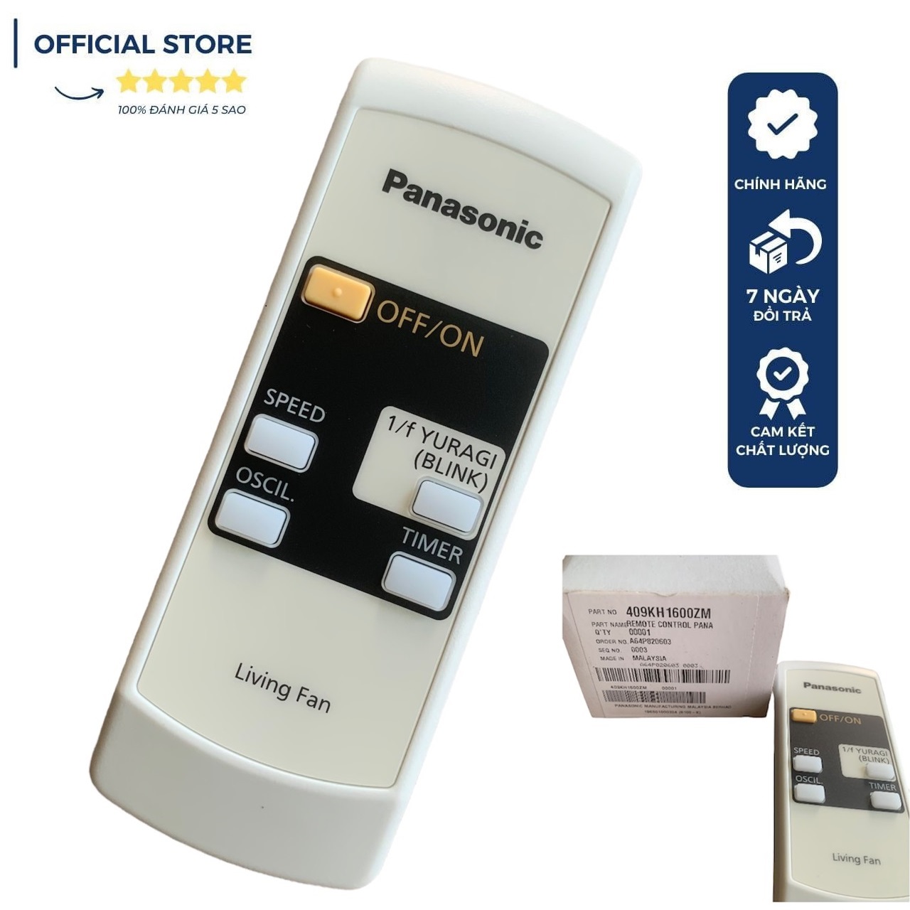 Điều khiển quạt cây Panasonic hàng zin New chính hàng 100% mã 409KH1600ZM remote quạt panasonic mót quạt pana