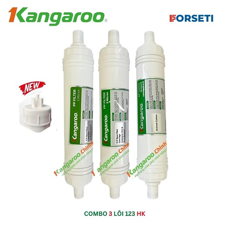 Bộ lõi lọc nước 123 Kangaroo đúc liền (Lõi HK) dùng cho model KG10A4VTU KG100HK KG100ES KG100EO KG10A4