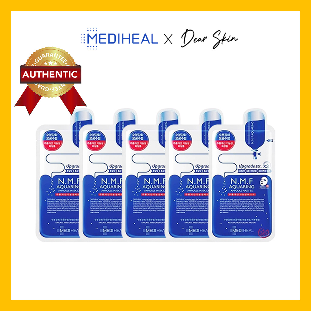 [Chính Hãng][Combo 5] Mặt nạ Mediheal cấp ẩm cho da Mediheal Aquaring Ampoule Mask NMF Xanh Dương
