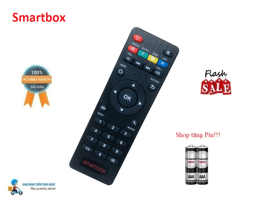 Remote Điều khiển đầu thu SmartBox VNPT MyTV - Hàng mới chính hãng 100% theo máy Tặng kèm Pin