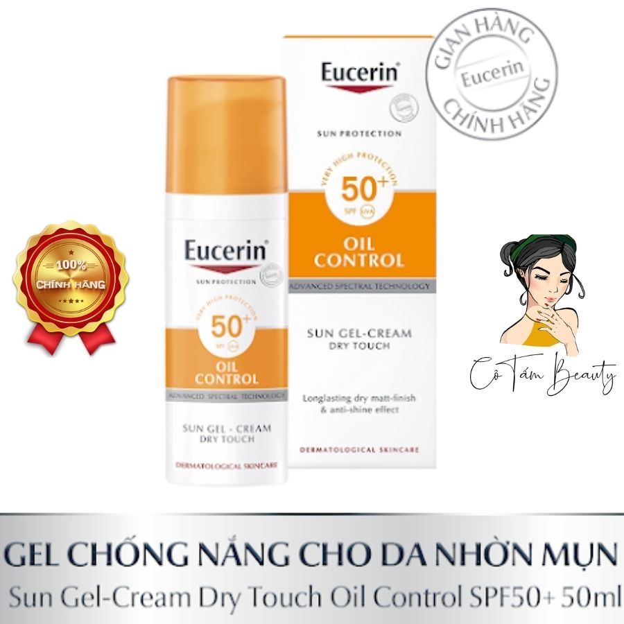 Kem Chống Nắng Cho Da Nhờn & Mụn Eucerin Sun Gel-Cream Dry Touch Oil Control SPF50+ 50ml