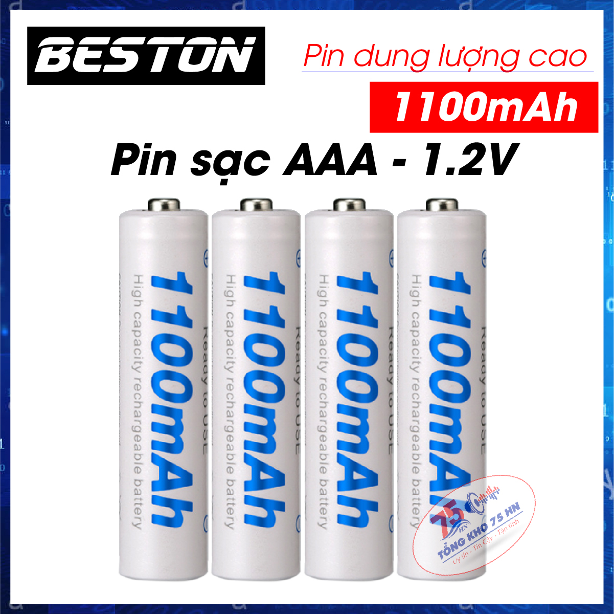 01 viên pin BESTON 1100mAh Pin sạc AAA-1.2V BESTON cao cấp