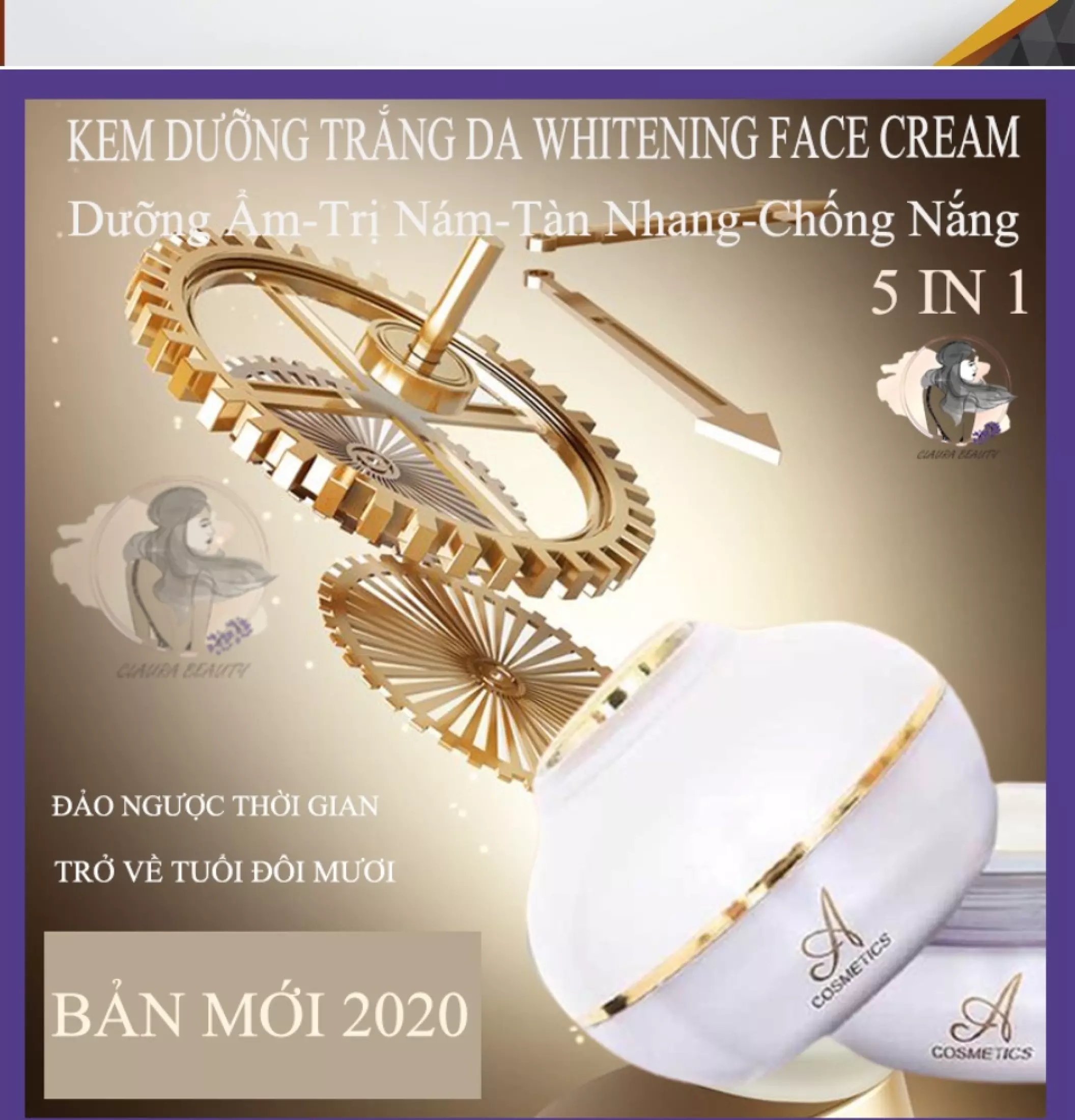 Kem Face Pháp 2020 Acosmetics Dưỡng Trắng Da Giảm Thâm Nám Tàn Nhang Dưỡng Ẩm Chăm Sóc Da Mặt Chống Nắng Chống Lão Hoá Whitening Face Cream 50 Gr