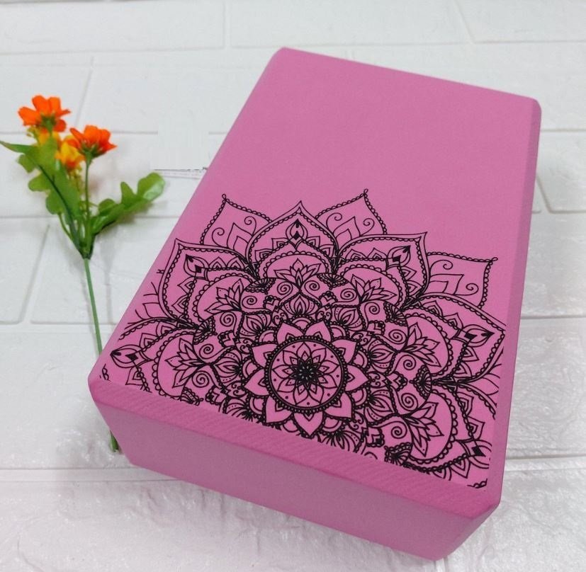 Gạch tập Yoga 300g cao cấp EVA cục Block Yoga in Hoa Mandala Cứng gấp 3 lần loại gạch tập thông thườ
