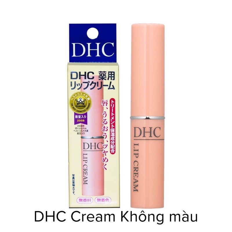 (HÀNG CHÍNH HÃNG) Son Dưỡng Môi DHC Color Lip Cream Nhật Bản Không Màu Và Có Màu Cam Đỏ Hồng