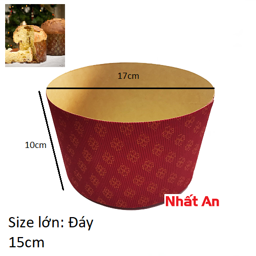 Khuôn panettone màu đỏ / cup giấy Panettone - size lớn (Set 5 cái)