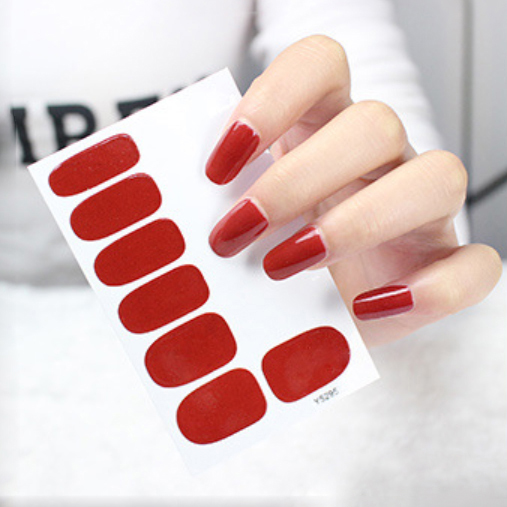 Bộ sticker dán móng tay 3D trơn đơn giản đẹp