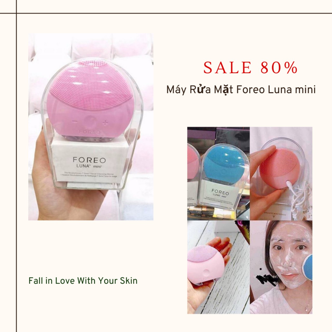 [ Sale Off 80% ] Máy Rửa Mặt Foreo Luna Mini 2 Bảo Hàng 1 Đổi 1 . Máy Rửa Mặt Giúp Làm Sạch Từ Sâu Bên Trong Da Làm Sạch Tế Bào Chết Giúp Da Săn Chắc Nâng Cơ Chống Lão Hóa Thư Giãn Cho Da Tặng Kèm Băng Đo Rửa Mặt 20K