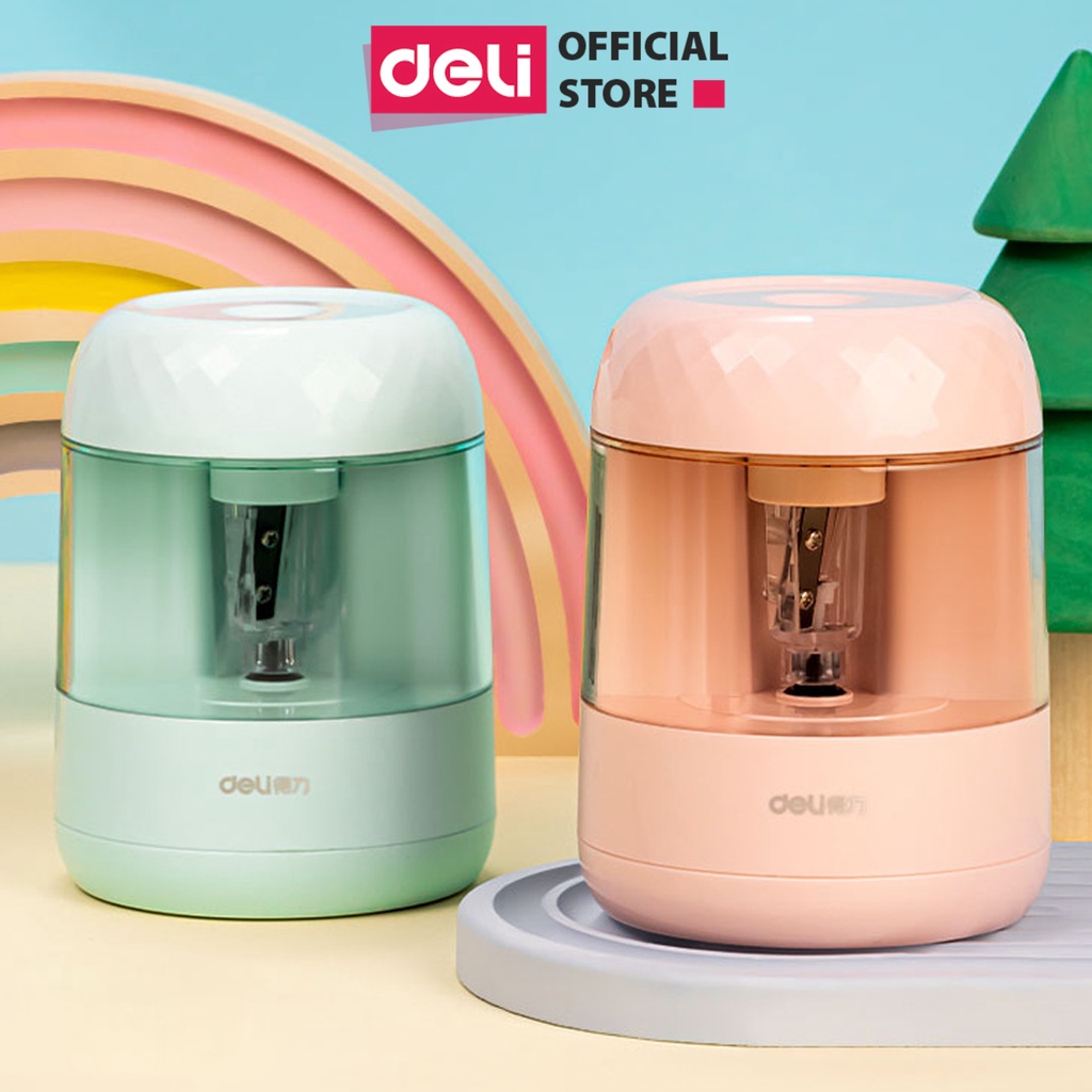 Gọt bút chì điện tự động Deli tiện lợi an toàn và bảo vệ người dùng màu sắc hiện đại sang trọng VA100