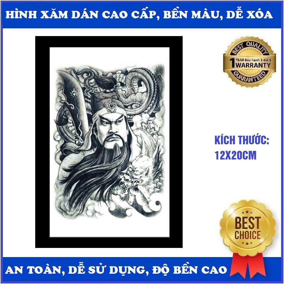 Hình xăm Cá Chéo Đại Bàng Rồng Quan Vũ Triệu Tử Long Tôn Ngộ Không...dán lên bắp tay ngực...kích thư