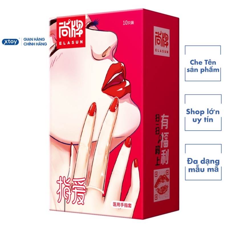 Bao cao su ngón tay ELASUN hương hoa quả nhiều gel bôi trơn hộp 10 bcs