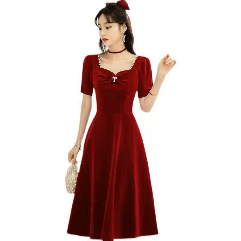 Đầm dạ hội dài xẻ tà 2 dây quyến rũ 3 màu đỏ đen vàng huyền thoại