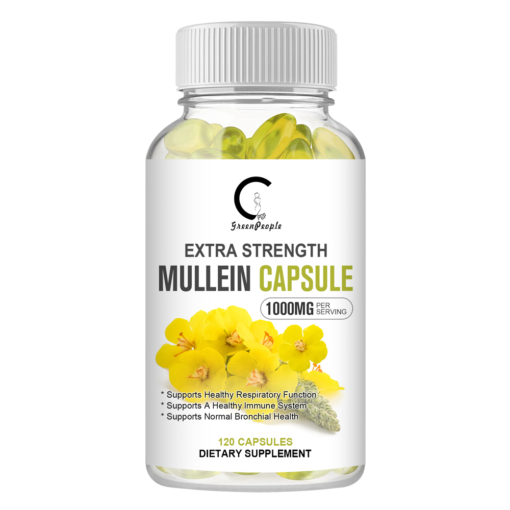 GPGP Greenpeople Viên nang lá Mullein cho sức khỏe hệ hô hấp Làm sạch phổi Giúp giải độc