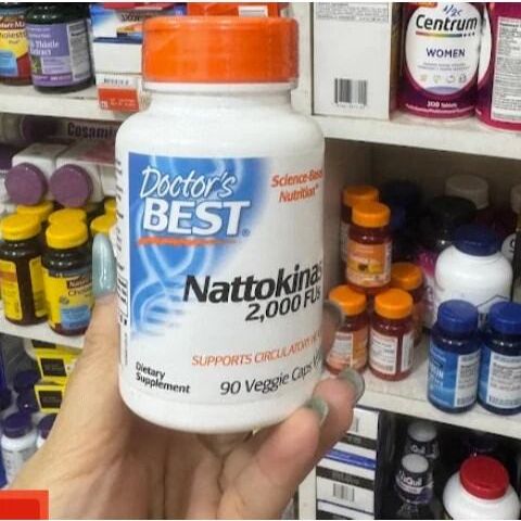 Viên uống phòng ngừa đột quỵ tai biến Nattokinase 2000FUs Doctors Best của Mỹ hộp 90 viên và 270 viê