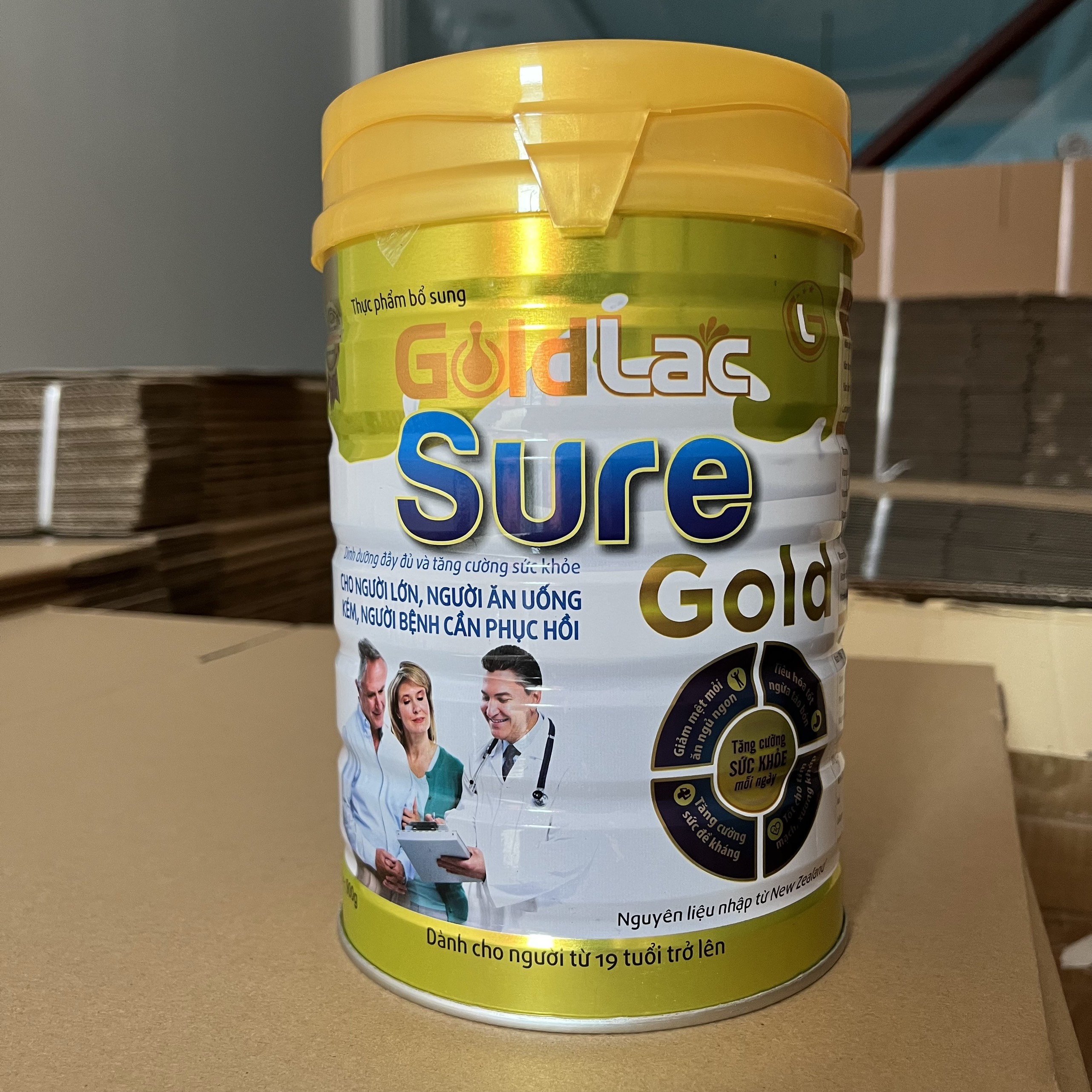 Sữa Sure Gold 900g phục hồi sức khỏe cho người già người sau ốm ăn uống kém - Sữa dinh dưỡng phục hồi sức khỏe cho người già Goldlac Sure gold 900g