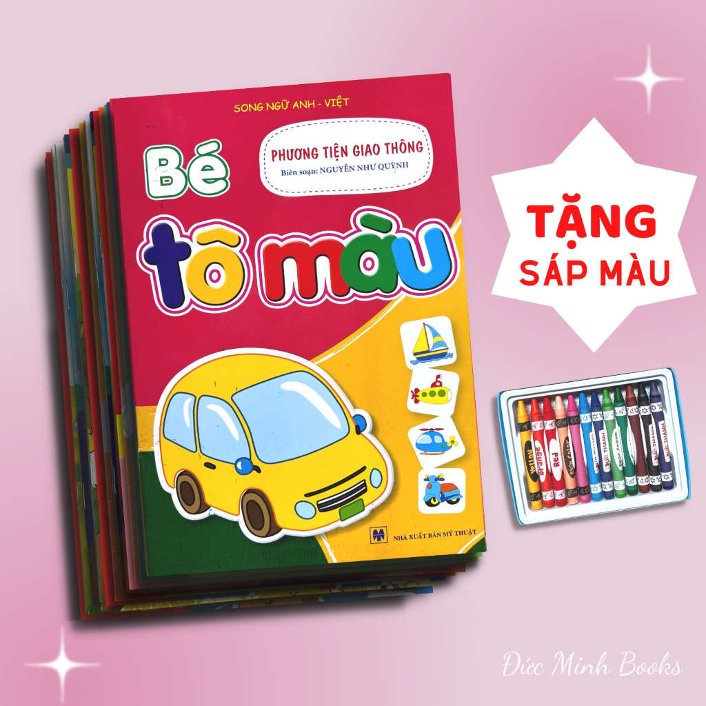 Bộ - Bé Tô Màu (Bộ 10 Cuốn Dành Cho Trẻ 3-6 Tuổi Song Ngữ Việt Anh)