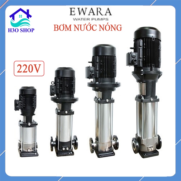 Máy bơm trục đứng đa cấp Ewara CVL2-18T, 3HP, thép không gỉ AISI 304