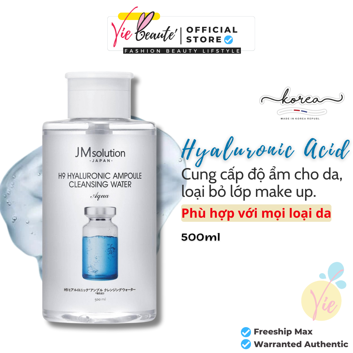 Nước Tẩy Trang JM Solution Hyaluronic Cleansing Water 500ml 850ml