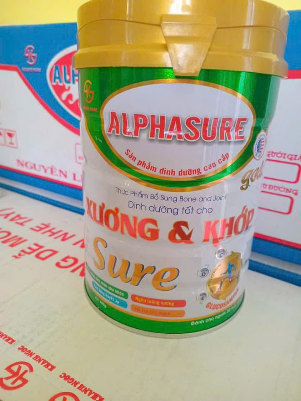 (DATE 12-2026) SỮA BỘT ALPHASURE GOLD XƯƠNG KHỚP lon 900g