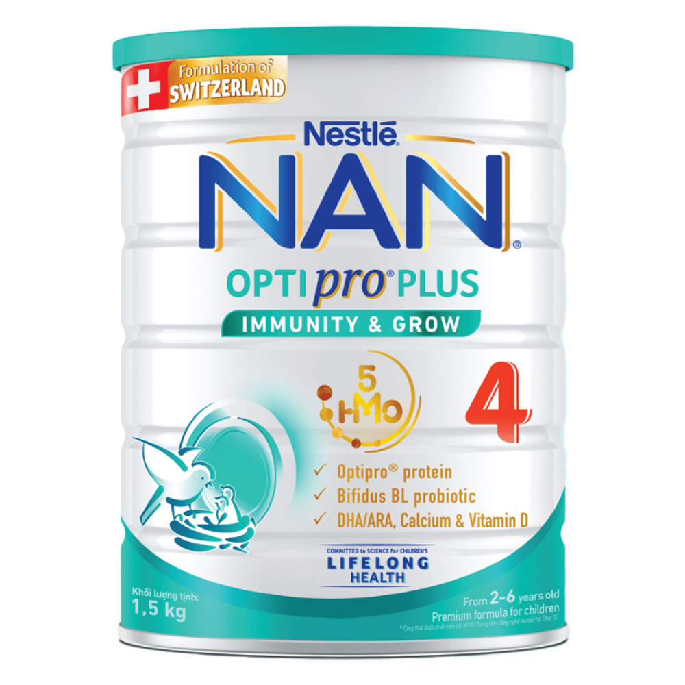 Sữa bột chính hãng Nestle NAN Optipro Plus 4 6x1500g cho trẻ trên 2 tuổi