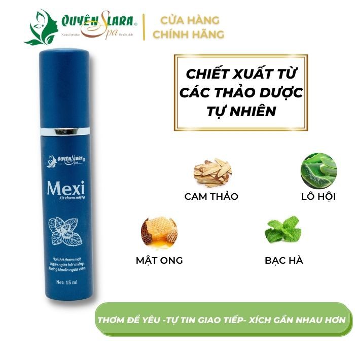 [Free ship]Xịt Thơm Miệng Cao Cấp Mexi ️Quyên Lara Vệ Sinh Khử Mùi Hôi Miệng Tức Thì 15ml