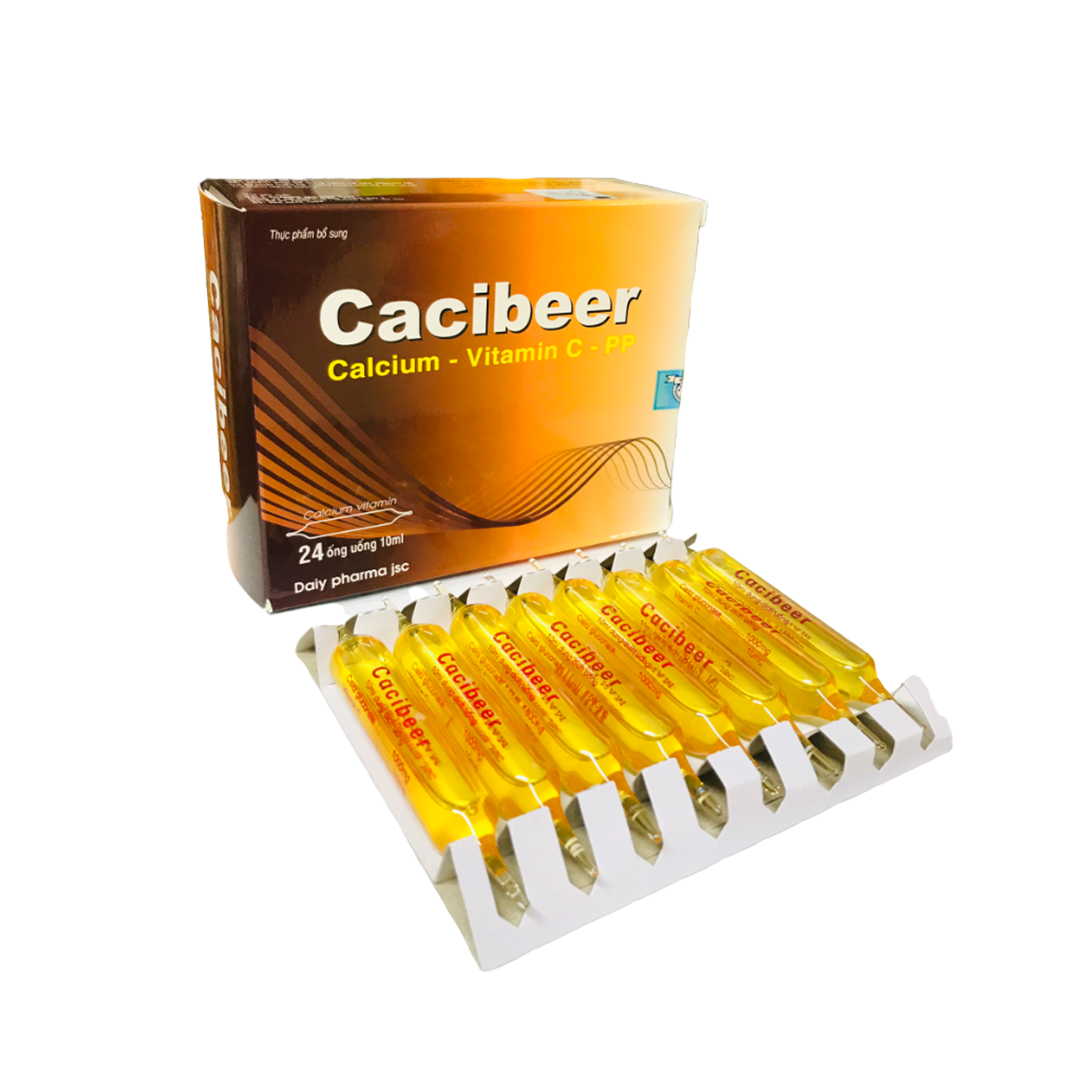 Canxi ống Calcium Stella bổ sung canci cho người bị thiếu tê tay chân. Hộp 24 ống