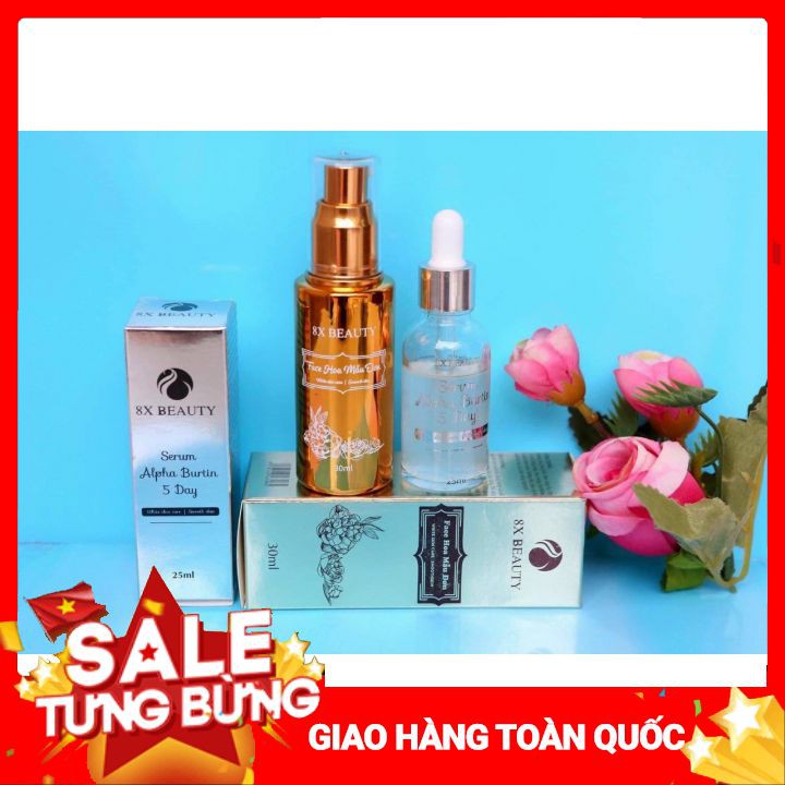 Kem Face Hoa Mẫu Đơn 8X Beauty Tặng Serum Kích Trắng Dưỡng Da Alpha Burtin 5Day (Mua 1 Tặng 1) Miễn Phí Vận Chuyển