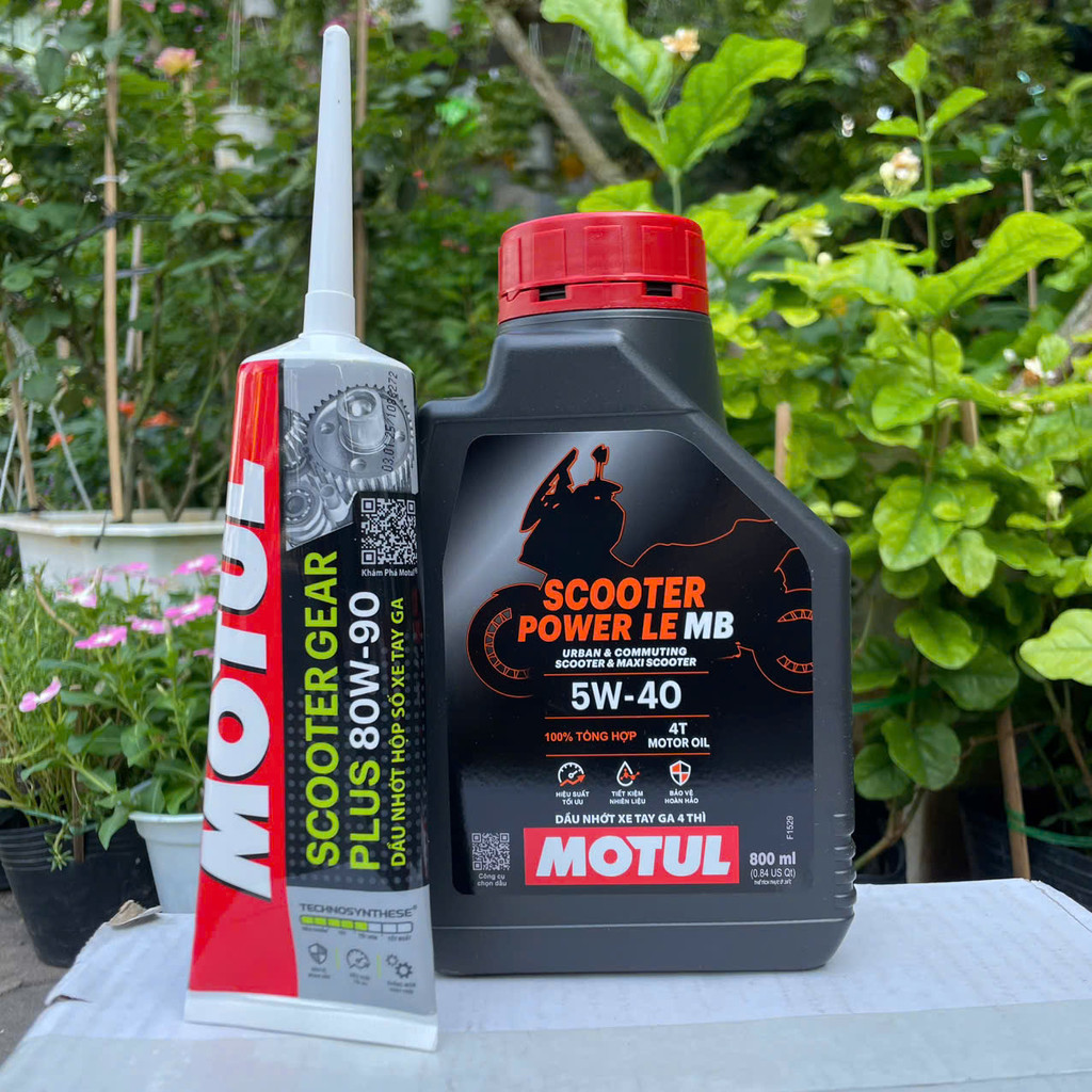 [Mẫu Mới 2025] Nhớt Motul Xe Tay Ga Scooter Power LE 5W40+ Nhớt Lap/Nhớt Hộp Số Motul 120ml Chính Hã
