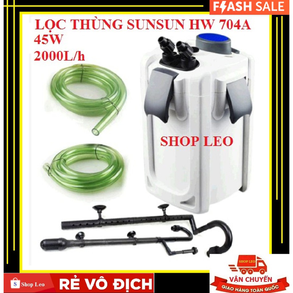 [Hoàn Tiền 10%]Lọc thùng Sunsun HW 704A - lọc thùng hồ cá cảnh - máy lọc sunsun 704 - bể thủy sinh -