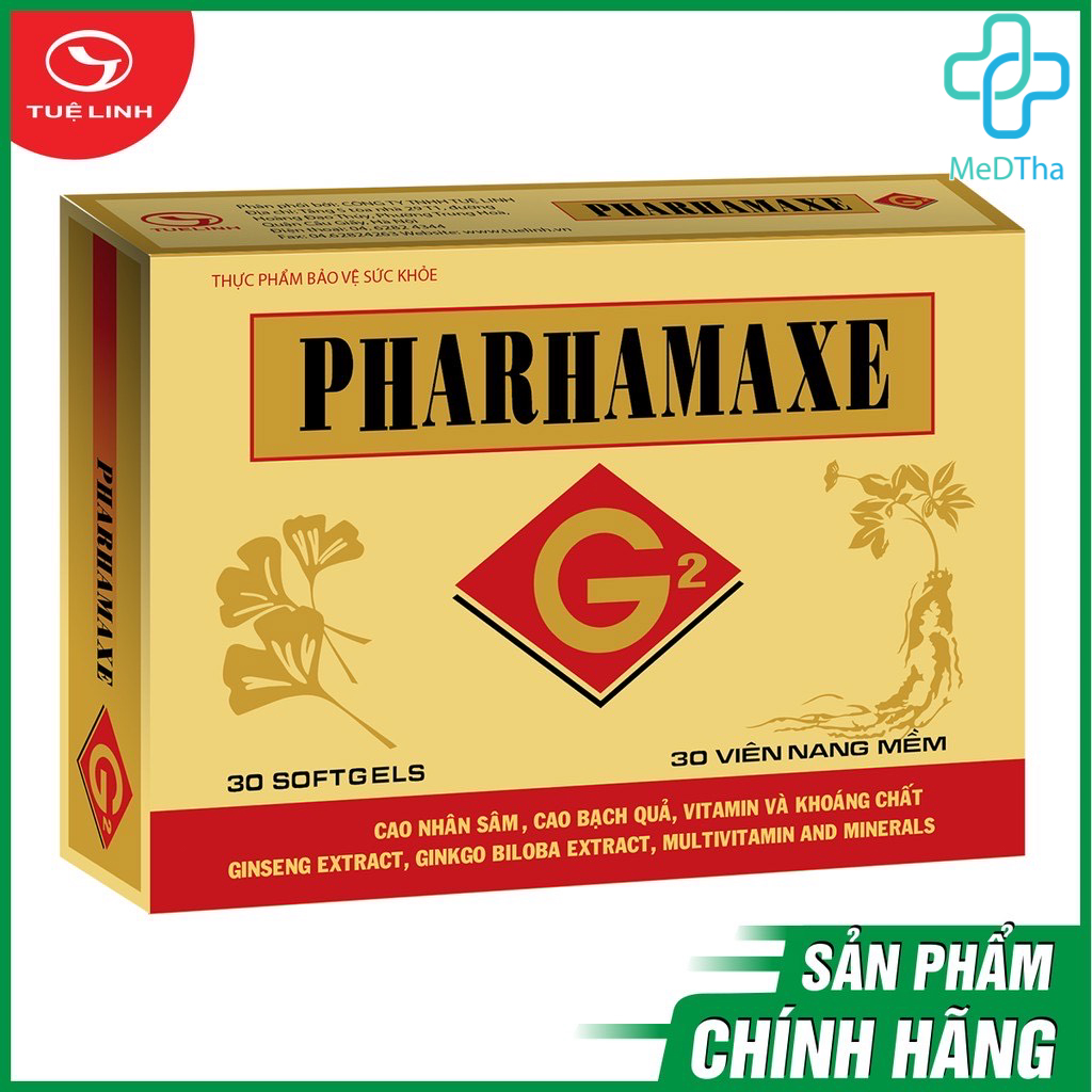 Viên Uống Bổ Não Pharhamaxe G2 Tuệ Linh - Hoạt Huyết Tăng Cường Tuần Hoàn Não (Hộp 30 Viên Nang Mềm) [Chính Hãng]