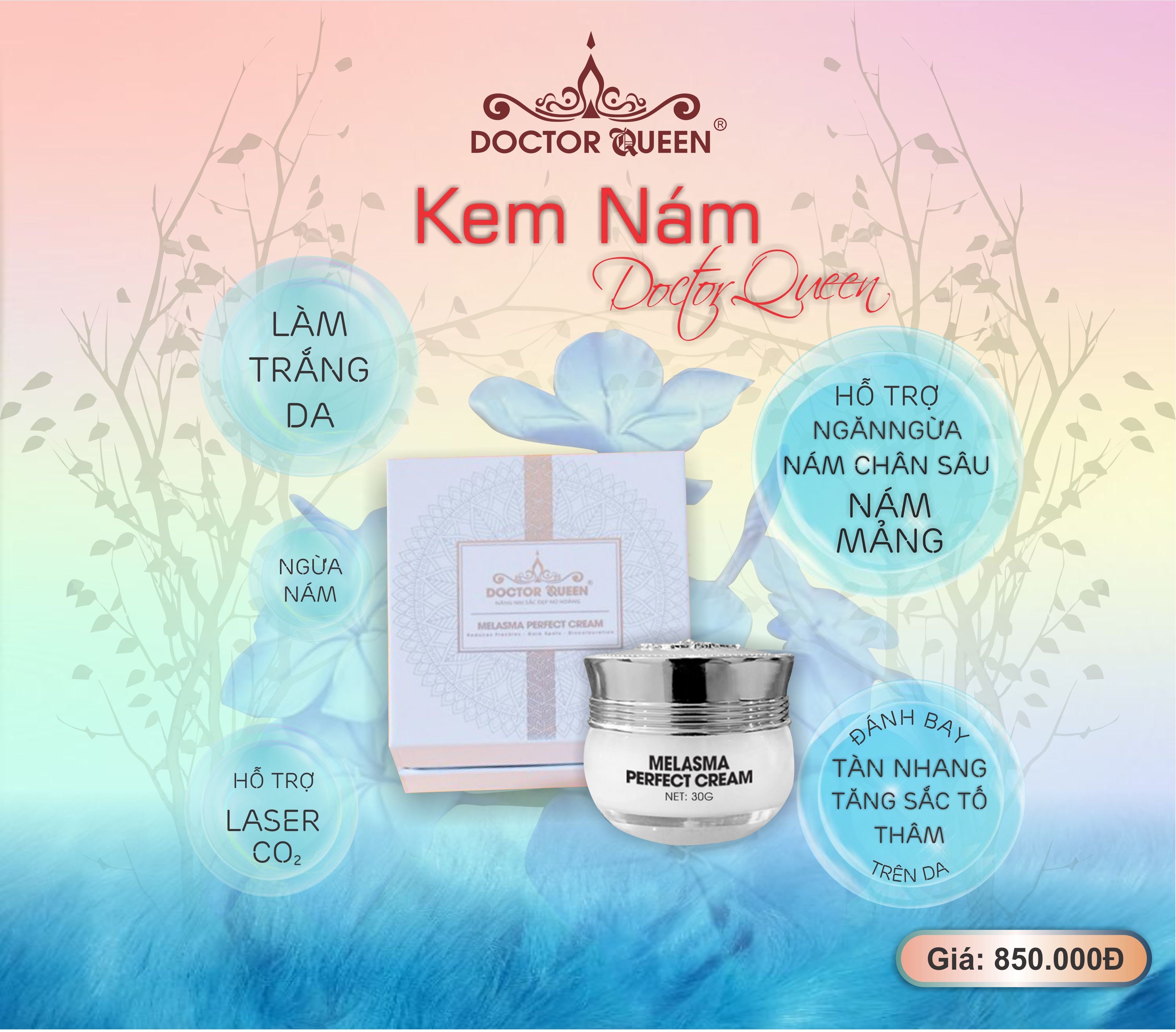 Kem Nám Doctor Queen (Ngừa Các Loại Námsạm Datàn Nhanglàm Sáng Dađều Màu Da.)