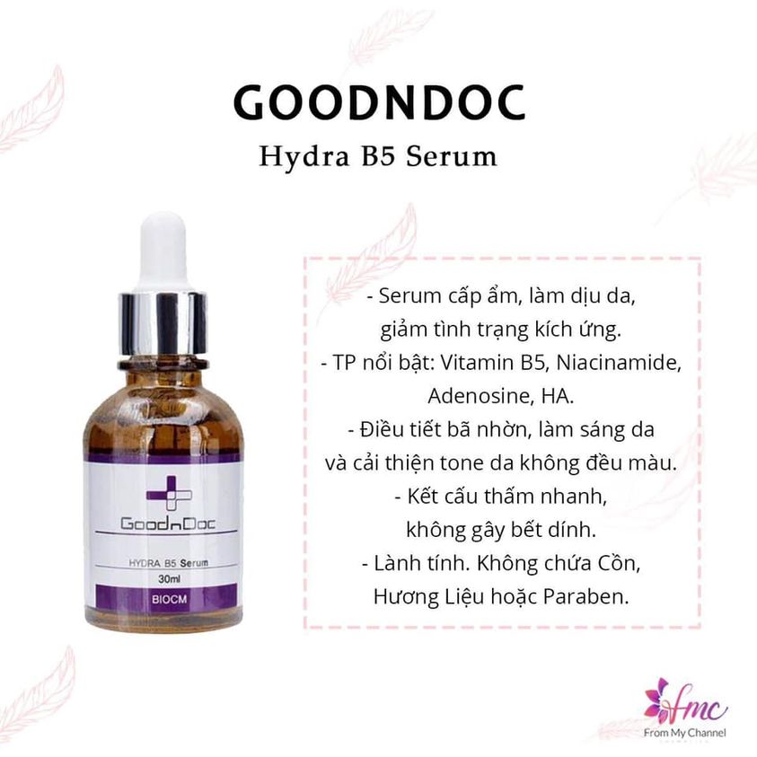 Tinh Chất Phục Hồi Da GoodnDoc Hydra B5 Serum [CHÍNH HÃNG - mẫu MỚI NHẤT] 30ml
