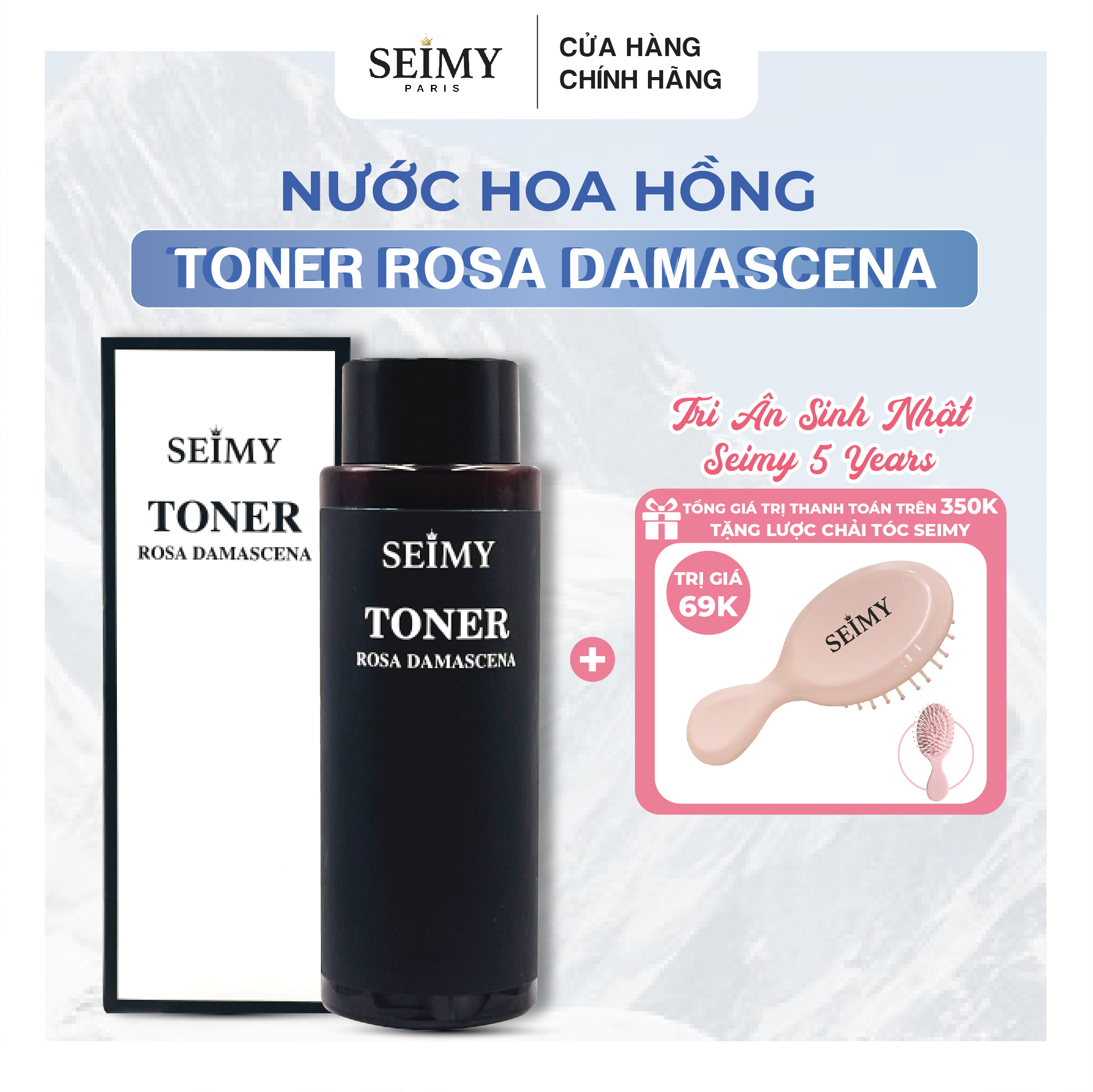 Nước hoa hồng toner SEIMY - Toner Rosa Damascena 150ml