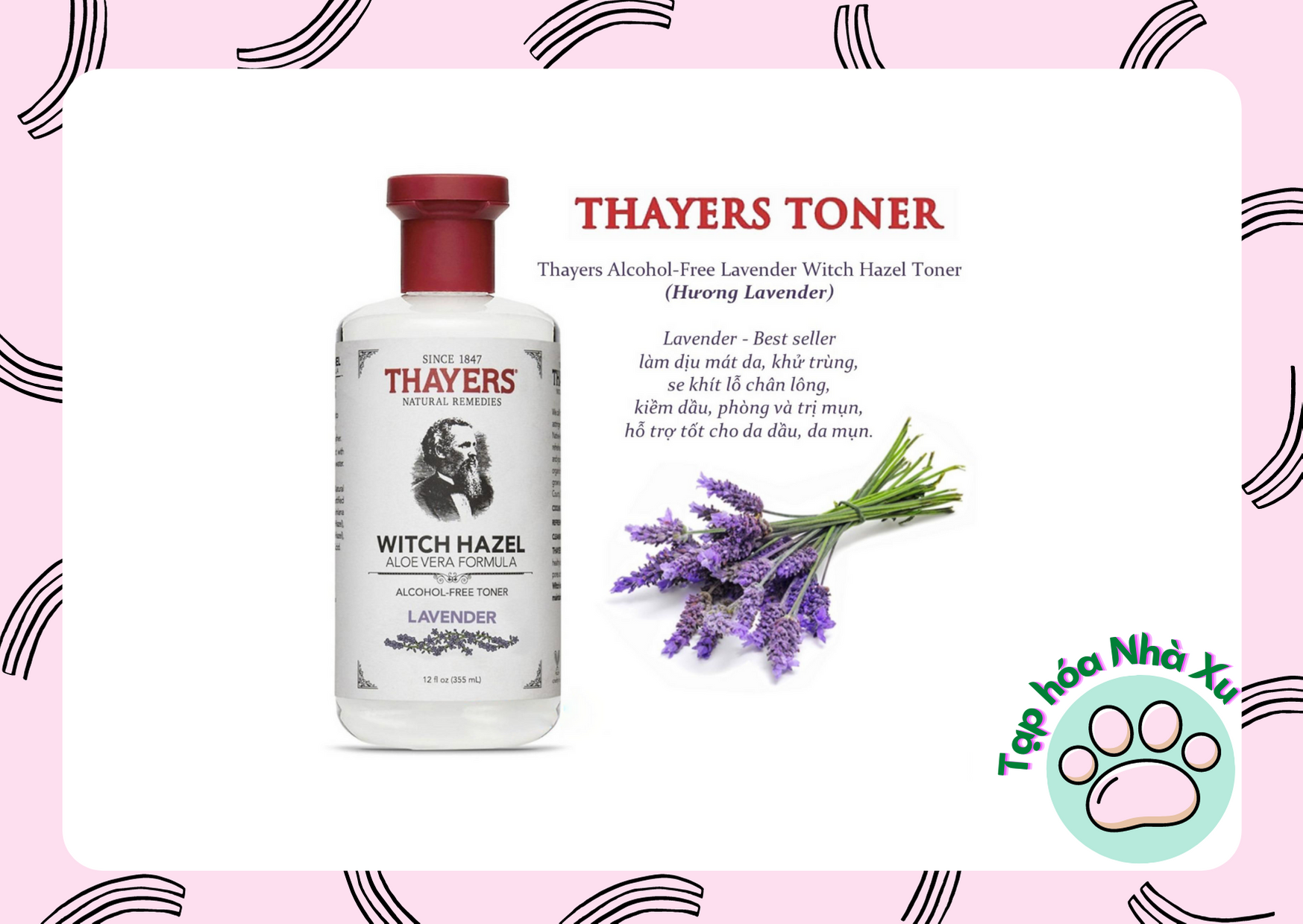 [Hcm][Chính Hãng] Nước Hoa Hồng Thayers Witch Hazel Toner 335Ml