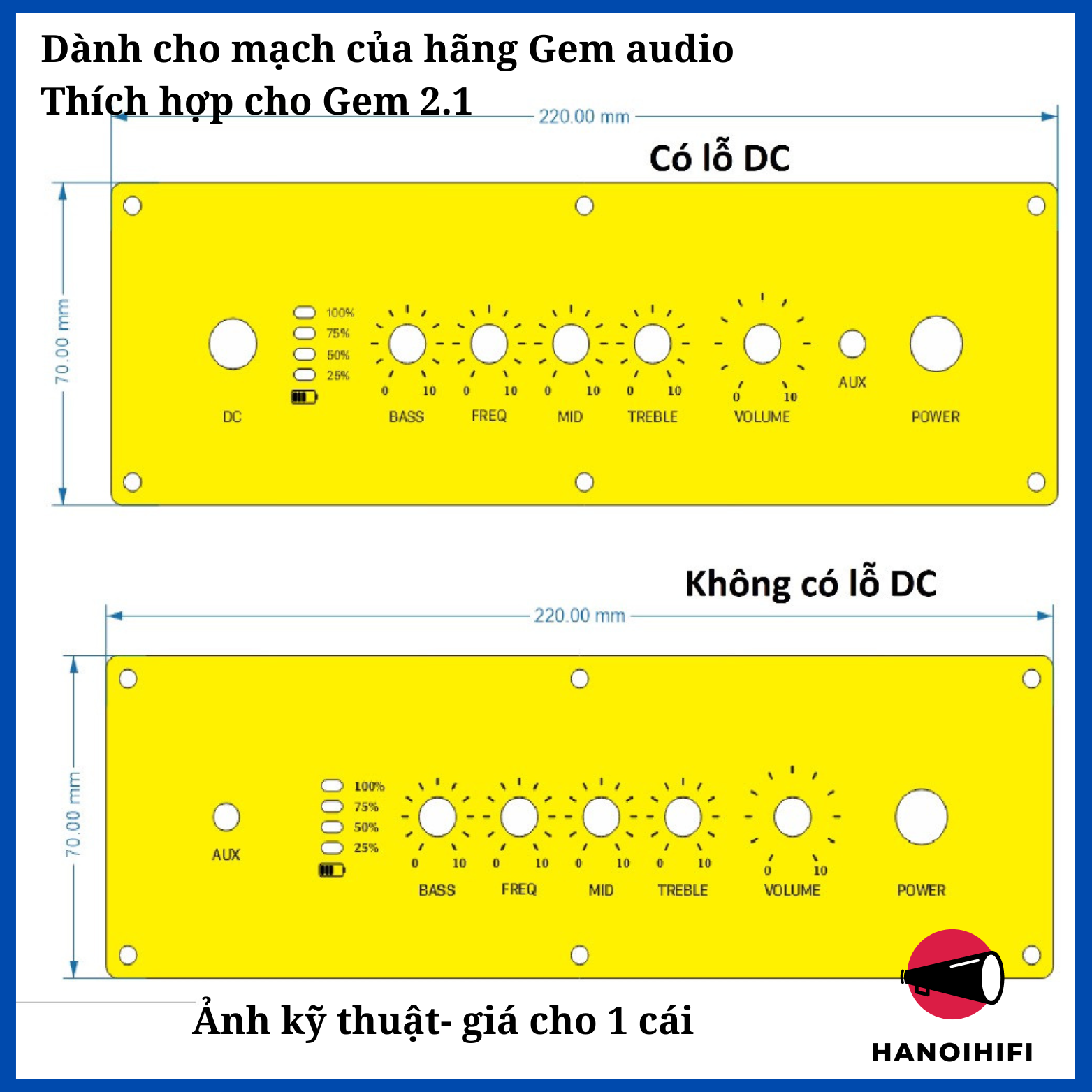 Mặt control ALU xước cho mạch Whuzhi audio ZK-502TZK-302TZK-152 KRC 2.1 Gem 2.1 ZK TB21