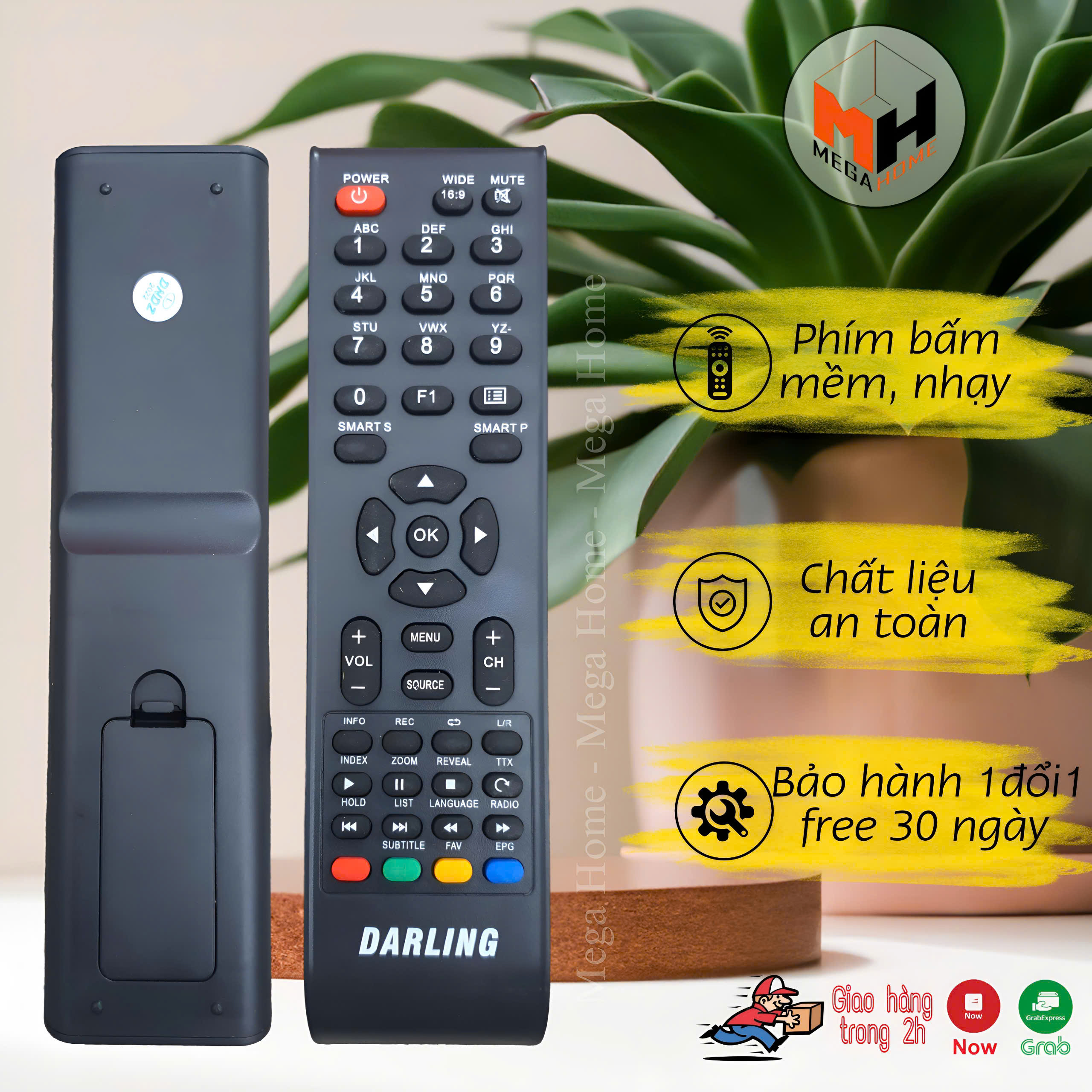 Điều khiển tivi DARLING Remote tivi Darling phím mềm hàng loại 1