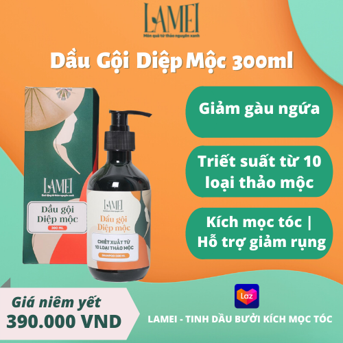 Dầu Gội Diệp Mộc Lamei 300Ml Giúp Tóc Chắc Khỏe