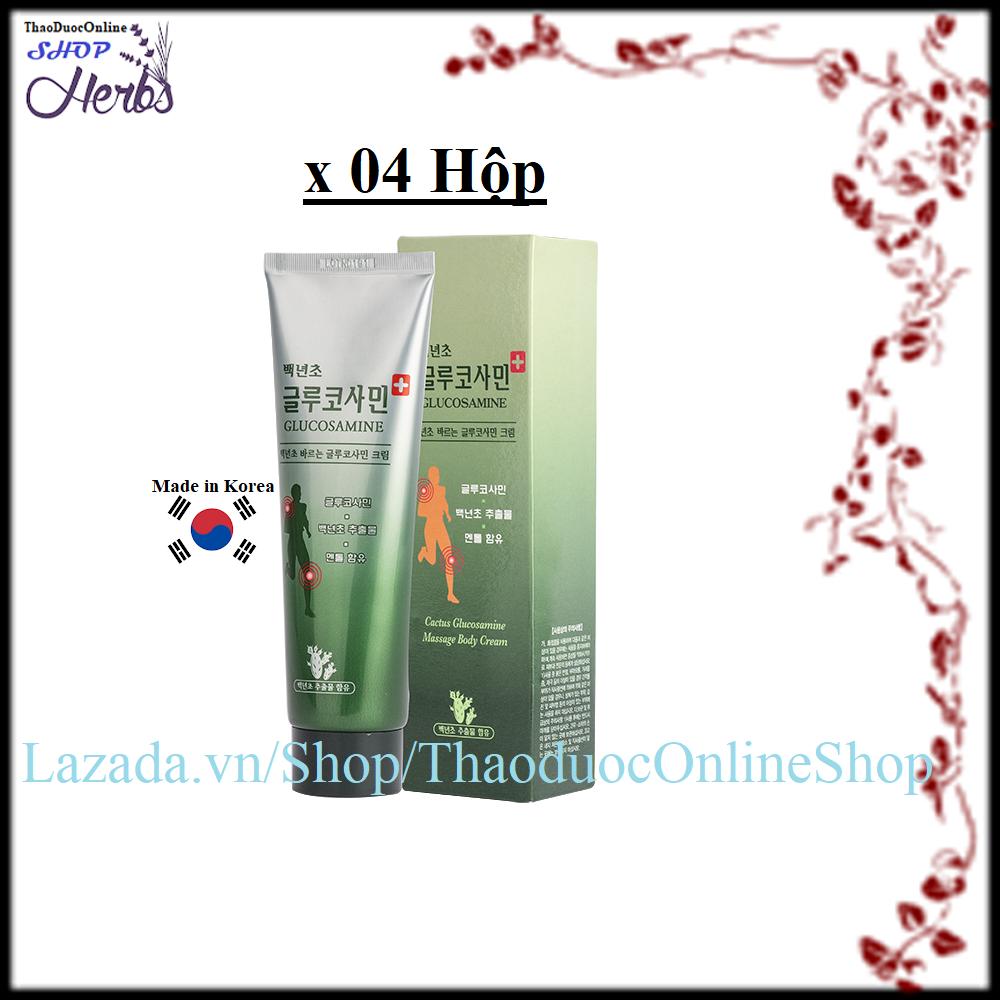 Bộ 4 Hộp Dầu Lạnh Xoa Bóp Khớp Glucosamine Hàn Quốc 150Ml/Hộp