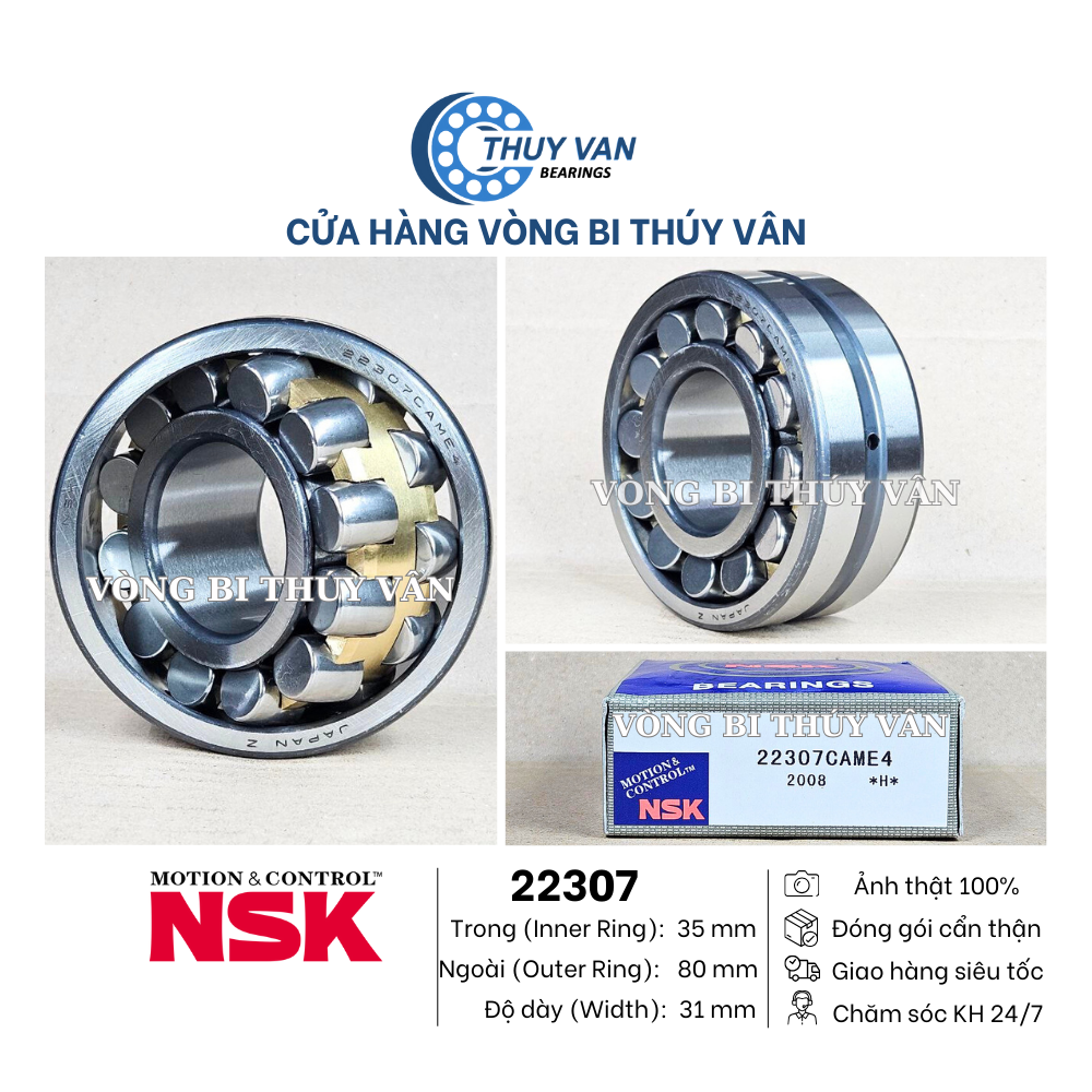 Vòng bi bạc đạn tang trống cà na nhào 22307 22308 22309  22310 22311 22314 hãng NSK