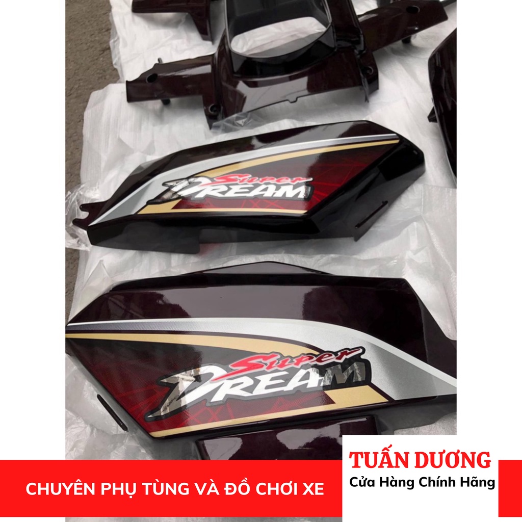 Dàn Áo Xe Dream Hàng Honda [ CHÍNH HÃNG ] Tặng Tem 3 Lớp - Bộ Vỏ Bộ Nhựa Xe Lắp Dream Thái Và Dream 