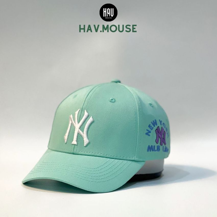 Mũ lưỡi trai MLB xanh ngọc thêu chữ NY hàng xuất dư cao cấp phong cách Hàn Quốc dành cho cả nam và nữ