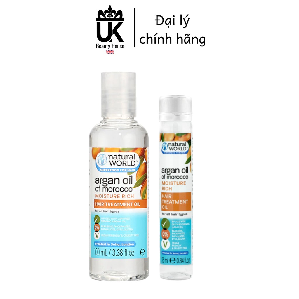 [Hcm]Dầu Dưỡng Tóc Argan Oil Of Morocco Natural World 100Ml/ 25Ml Giúp Nuôi Dưỡng Và Chống Oxy Hóa Cho Da Và Tóc