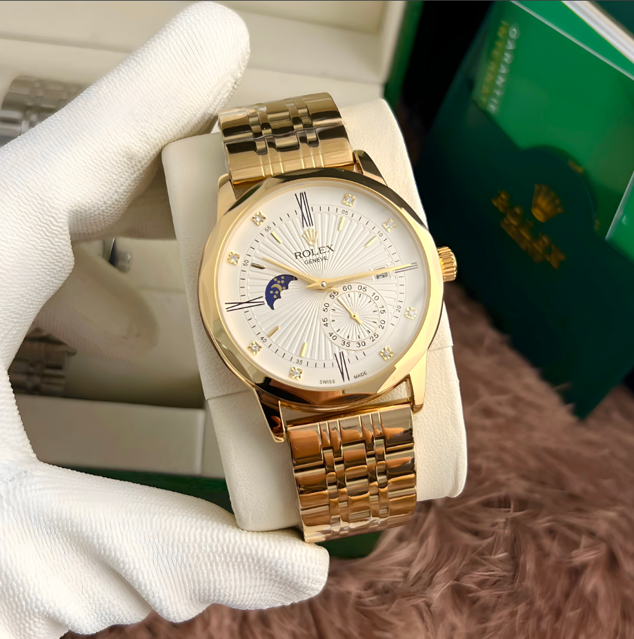 [ Hàng Xách Tay ] Đồng Hồ Nam Rolex Sun Moon Máy Cơ Size 40mm Lịch Ngày Sang Trọng Mặt Kính Sapphire