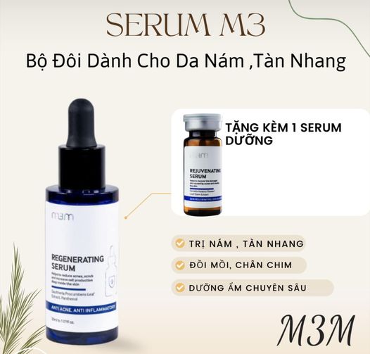 (Mua 1 tặng 1)Regenerating Serum M3M 30ml Chính hãng - Ngăn ngừa lão hóa và phục hồi da