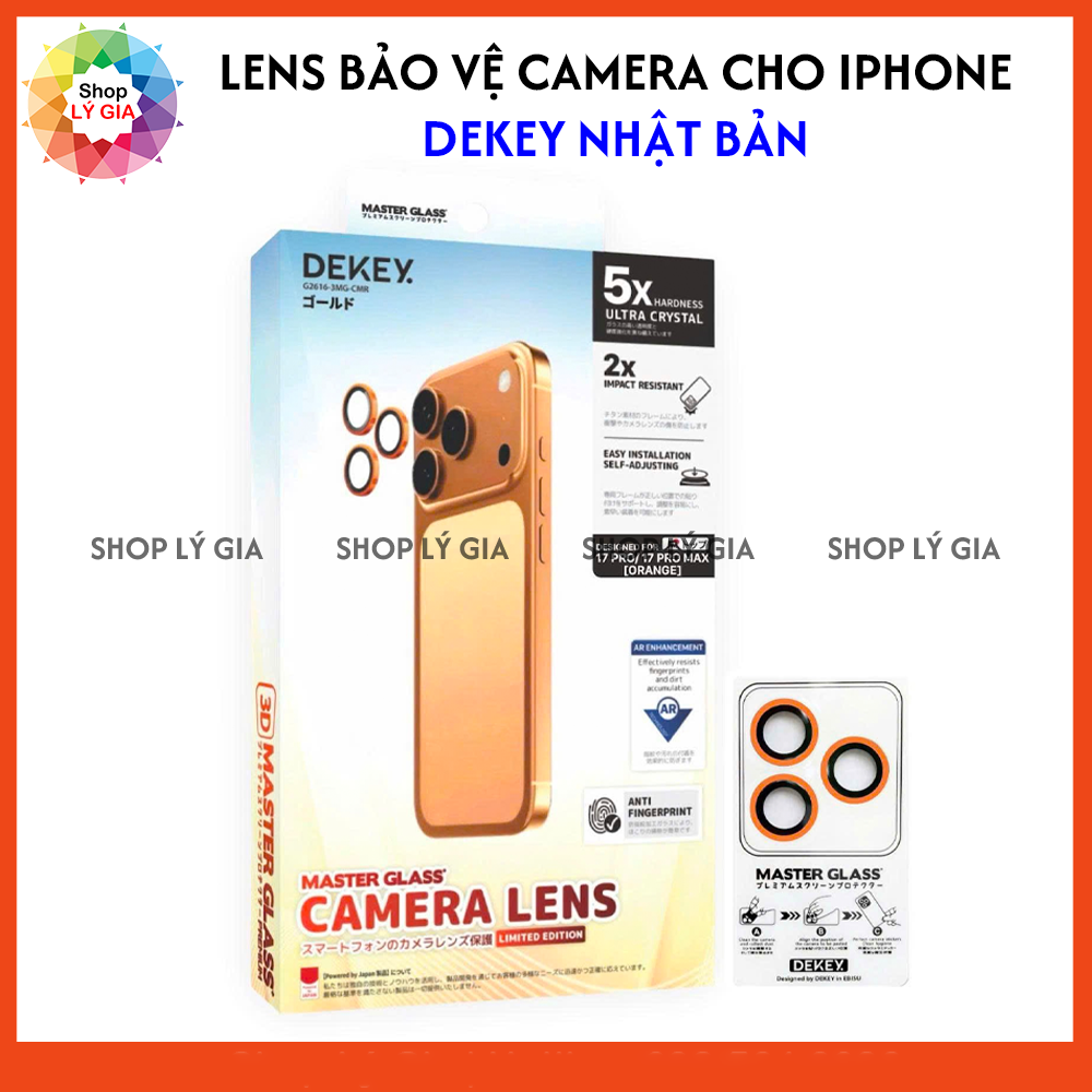 Lens Dekey Nhật Bản bảo vệ camera cho iPhone 17 Pro Max/ 16 Plus / 15 Pro Max / 15 Pro / 14 Pro Max/