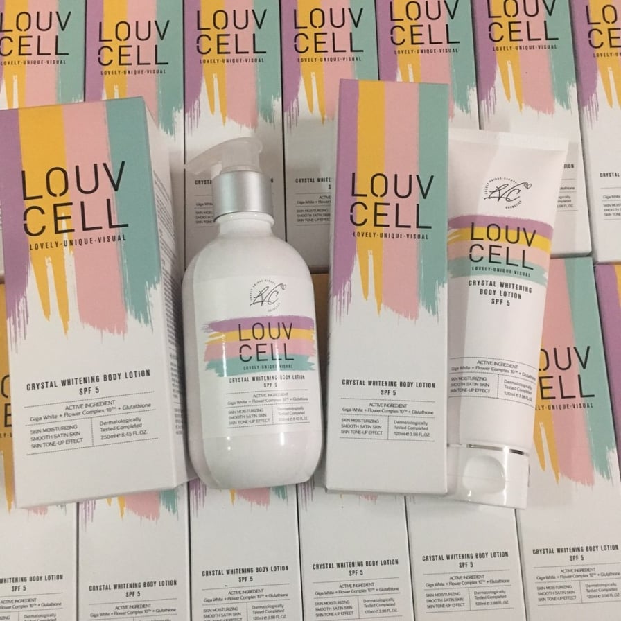 Sữa dưỡng thể trắng da Louv Cell Crystal Whitening Body Lotion SPF 5
