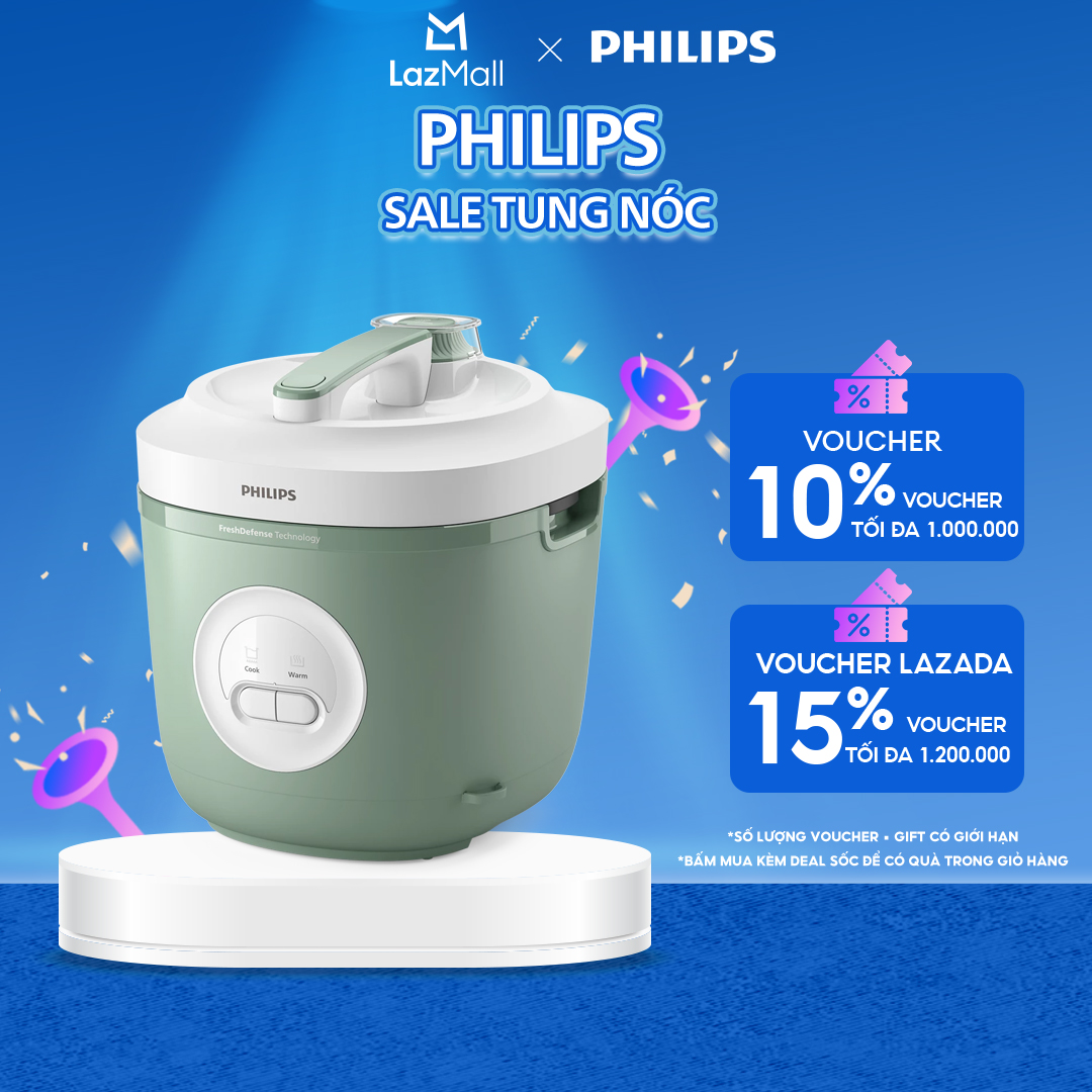 Nồi Cơm Điện Philips HD3212/32 1.8L Xanh Mint - Dòng 3000 Series