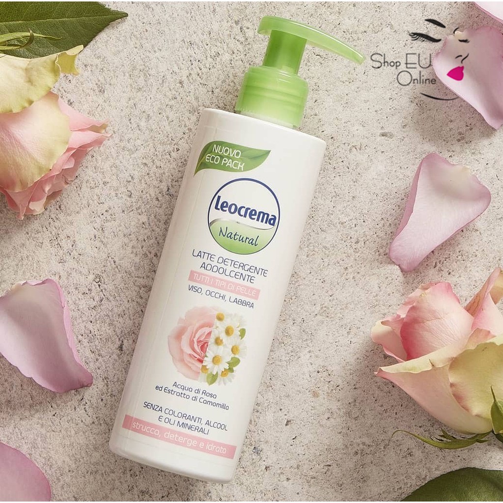 Tẩy Trang Leocrema Natural - 3 Trong 1: Tẩy Trang - Làm Sạch - Dưỡng Ẩm - Không Cần Rửa Lại Với Nước - Italy