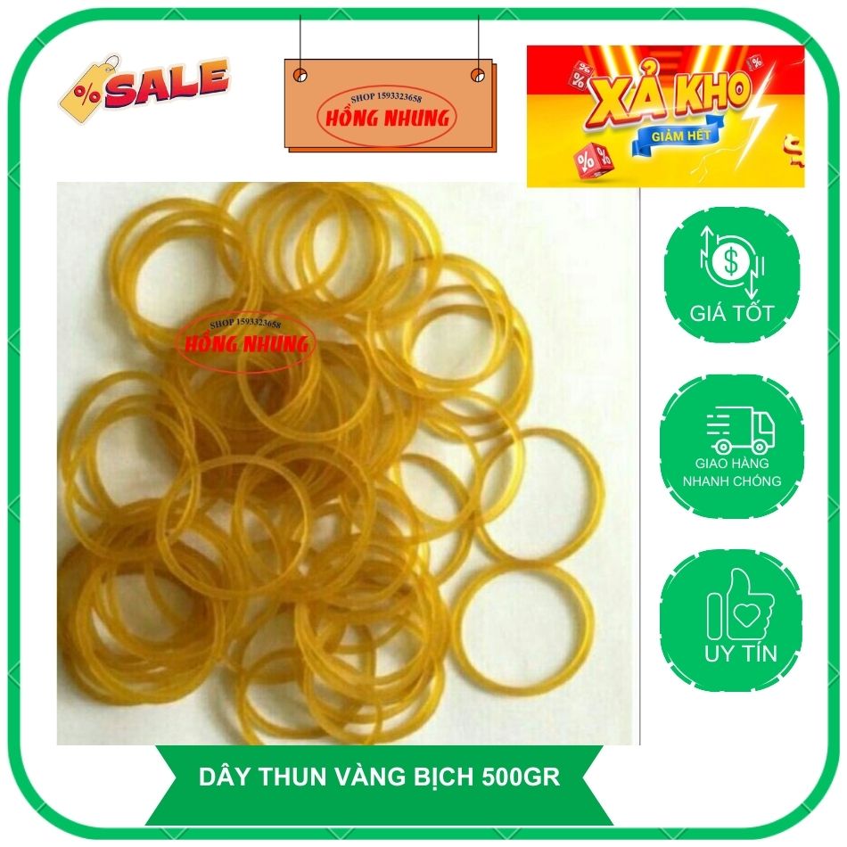 [ mới] Dây Thun Vàng Bịch 0.5kg Chất Thun Co Giãn Dẻo Dai
